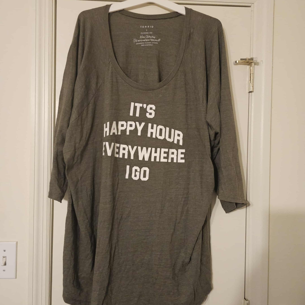 Torrid Charcoal Graphic Tee with White Text